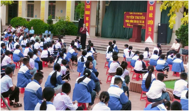 Gần 800 học sinh xã Bình Thanh được trang bị kỹ năng phòng tránh xâm hại, bạo lực học đường