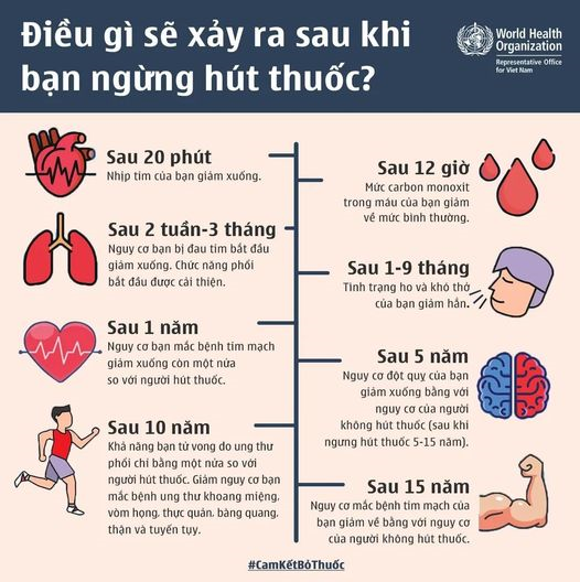   Những lợi ích sau khi bỏ thuốc lá